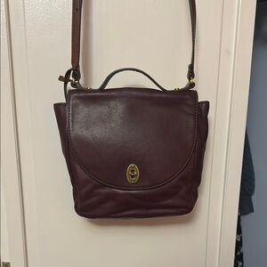 Fossil Burgundy Leather Shoulder Bag